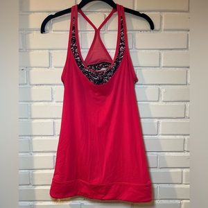 Lululemon Athletica Open Back Tank Top w Built-In Sports Bra - Size 6